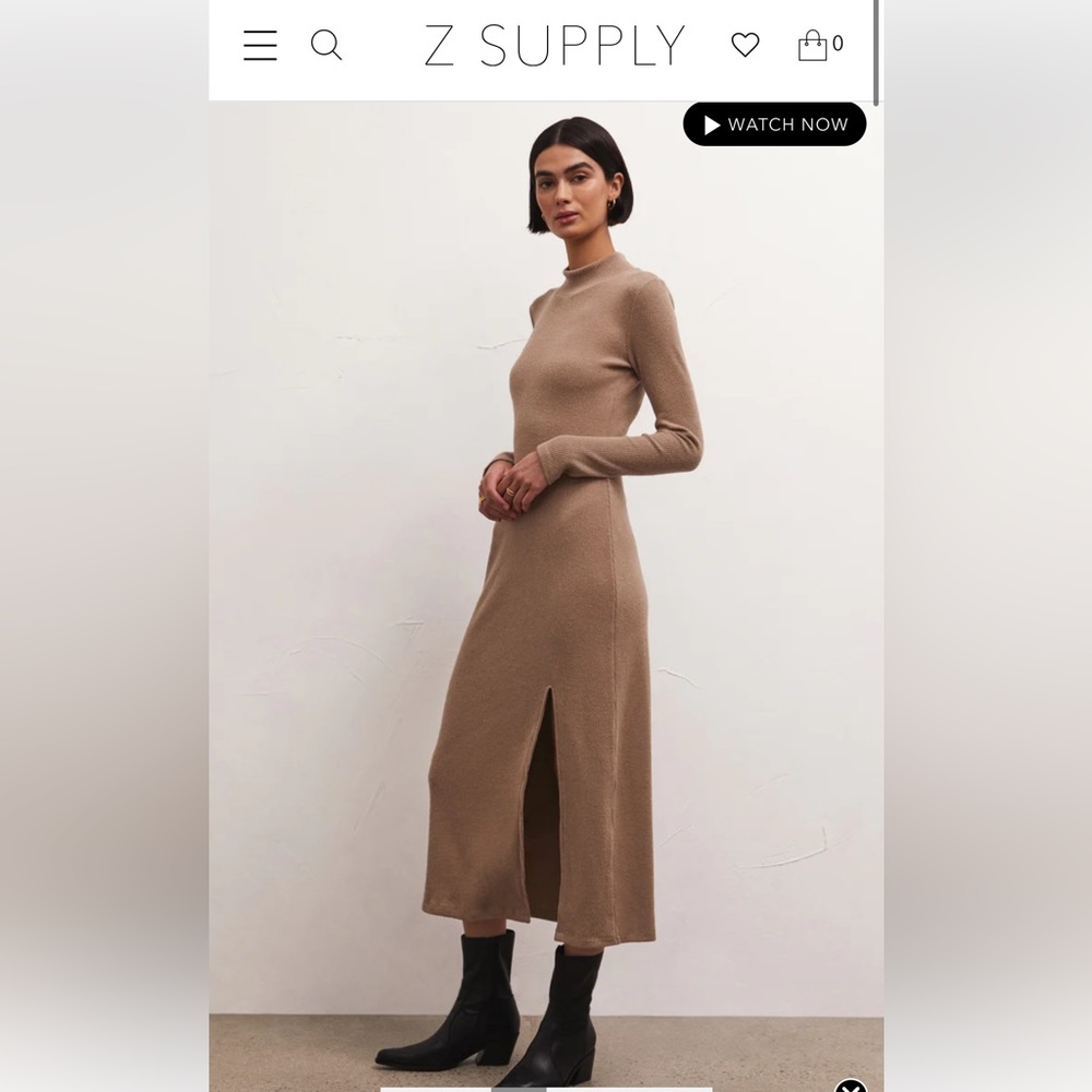 OPHELIA MOCK NECK MIDI SWEATER DRESS Z SUPPLY